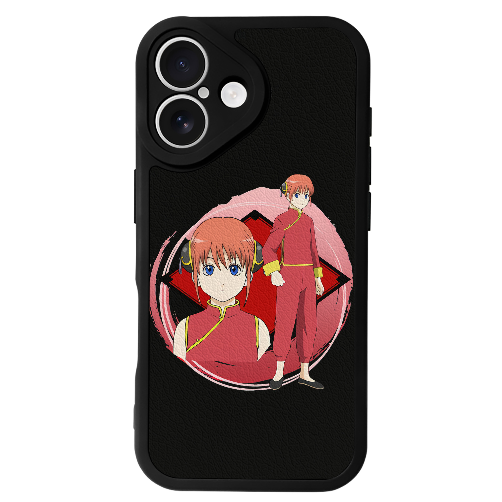（画像用） ぎんたま 坂田銀時（さかたぎんとき） 神楽 志村新八（しむら しんぱち） GINTAMA Sakata Gintoki Kagura Shimura Shinpachi 【iPhone 16シリーズ対応】シリコンスマホケース（レザー調） 材質：シリコン